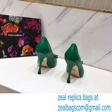 Dolce  &  Gabbana Thin Heel 10.5cm Leather Sicily Pumps Green 2021